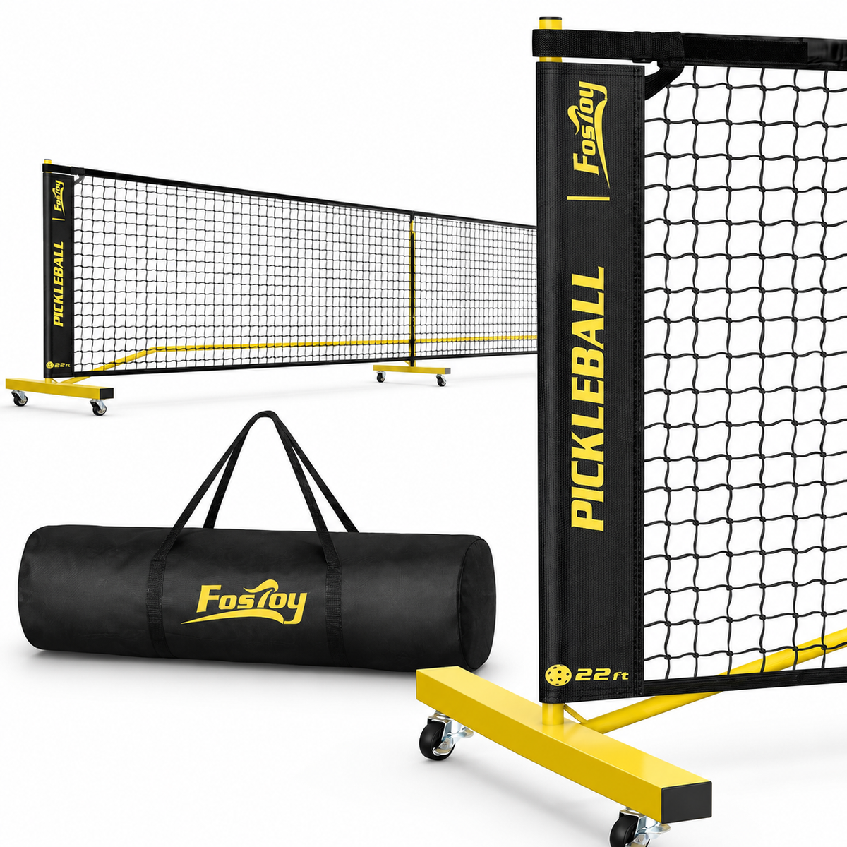 22-Foot Portable Pickleball Net with Wheels